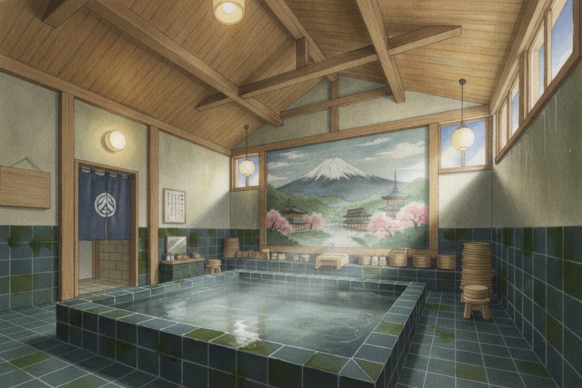 Illustrated scene of Yasaka-Yu