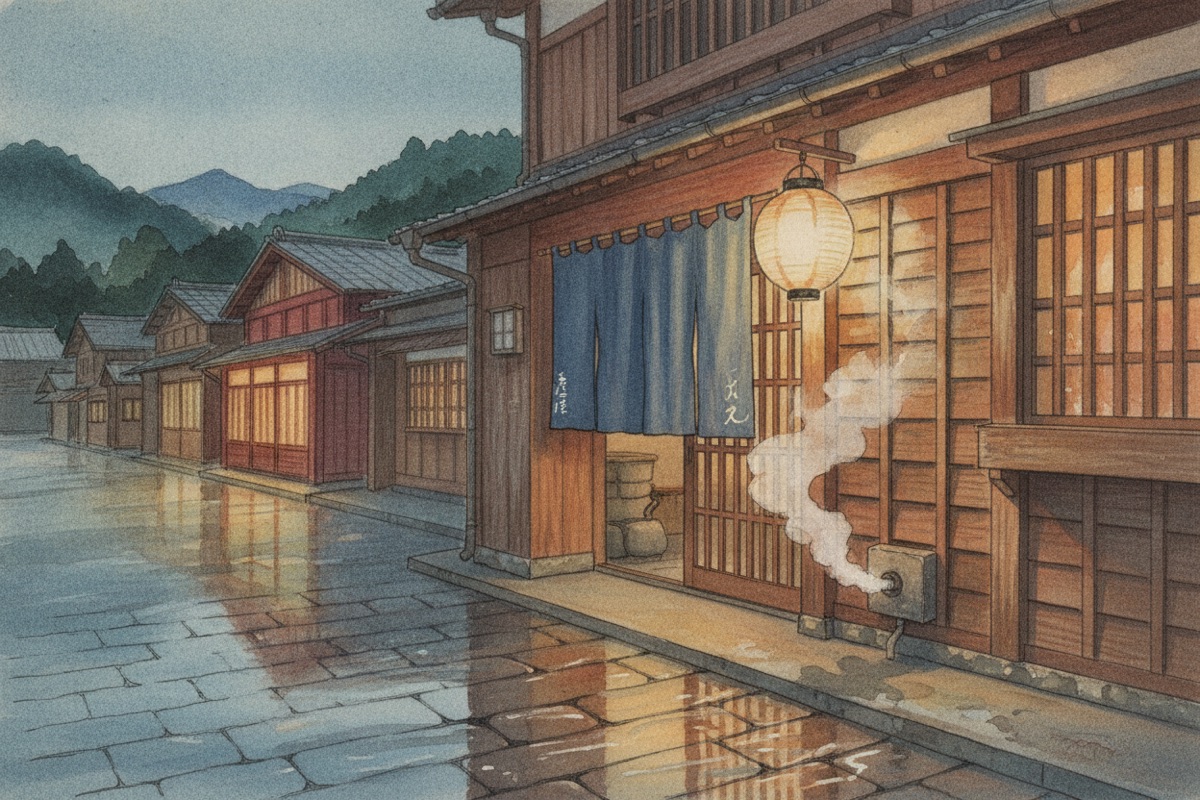 Illustrated scene of Midorigaoka Chuo onsen (MEMBERS ONLY)