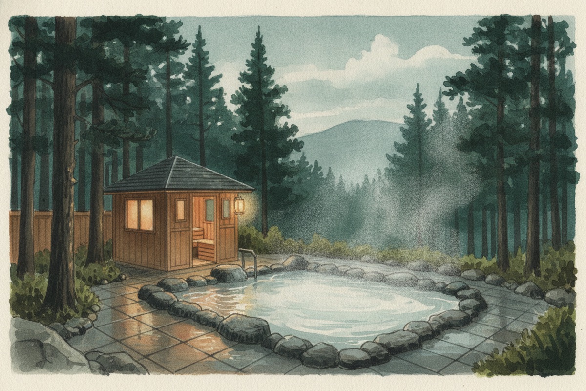 Illustrated scene of Yuyama no Sato Onsen
