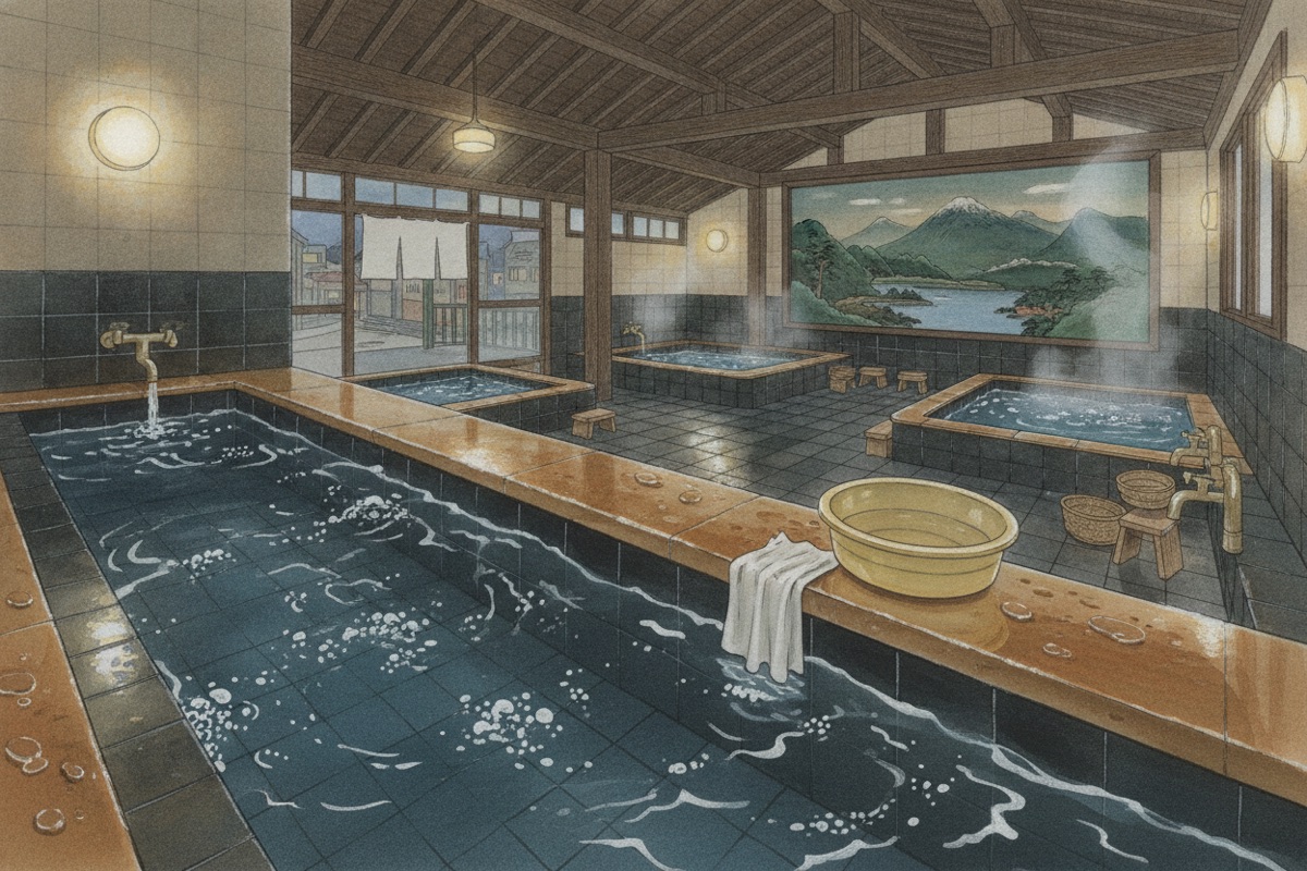 Illustrated scene of Maruko Onsen