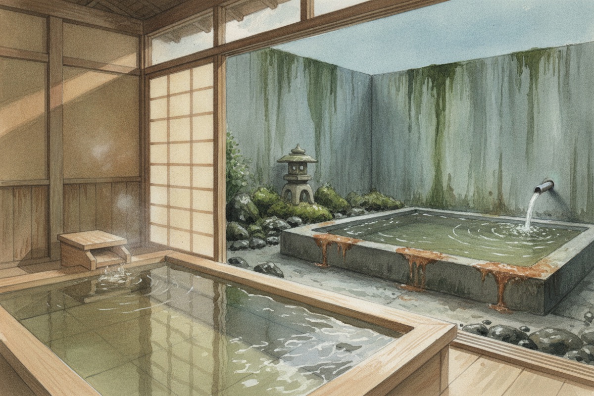 Illustrated scene of Shizuka Onsen