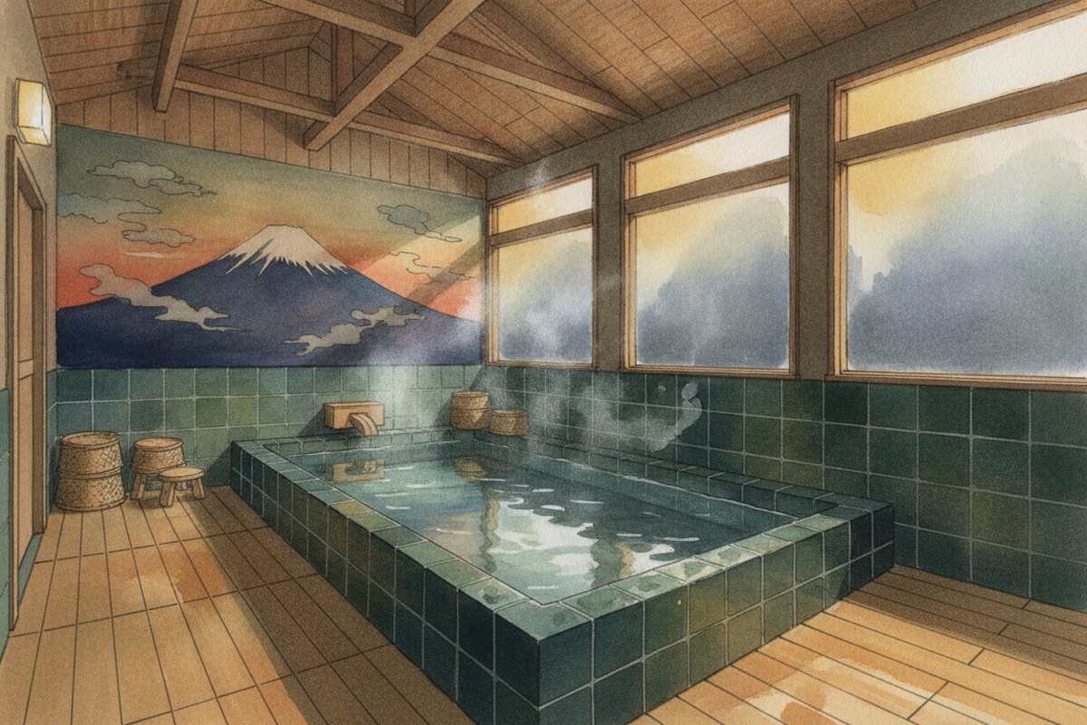 Illustrated scene of Furuichidaini onsen (members only)
