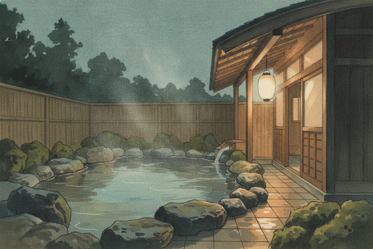 Illustrated scene of Onsen Koryukan Mitsubachi-no-Yu