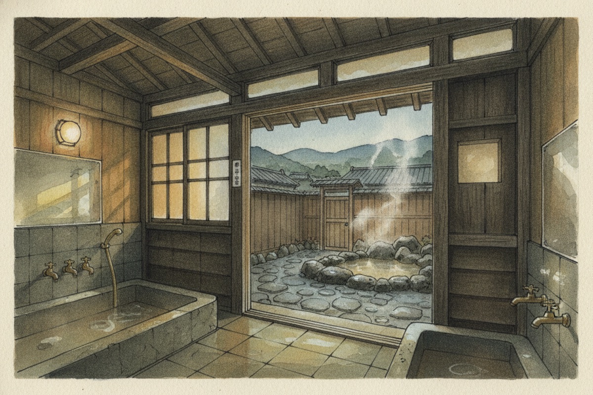 Illustrated scene of Kuzunoyu