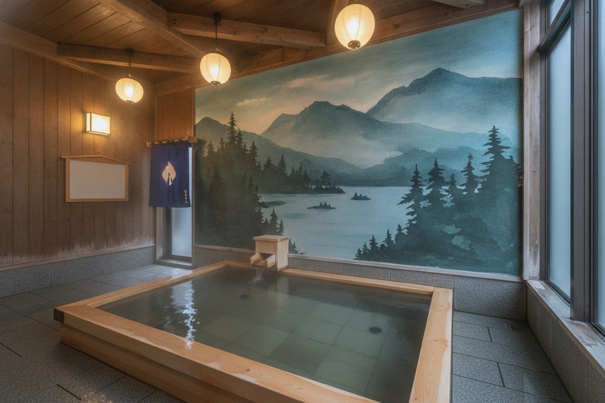 Illustrated scene of Yunotsubo Onsen