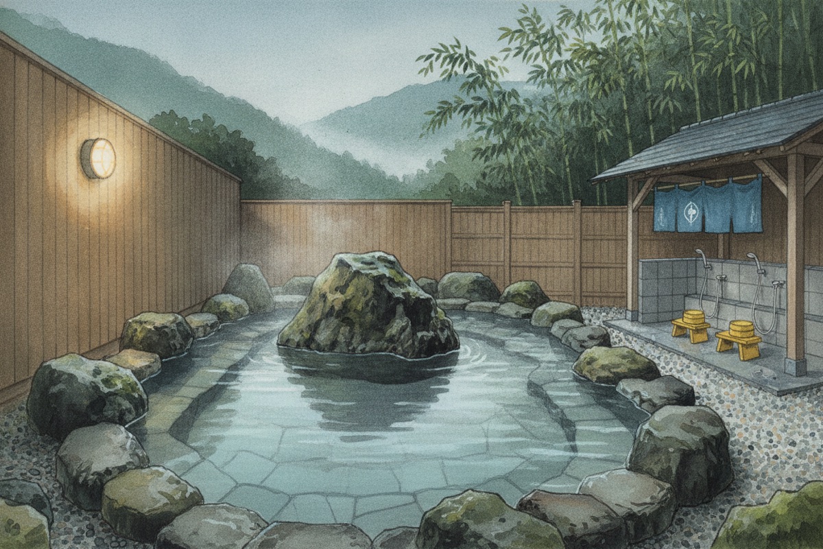 Illustrated scene of Oyado of Yufu firefly