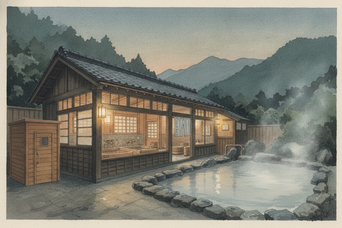 Illustrated scene of Ryuguden Honkan