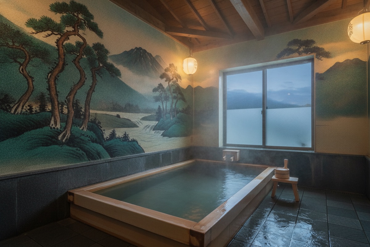 Illustrated scene of Chitose-no-Yu (Yubatake Source)