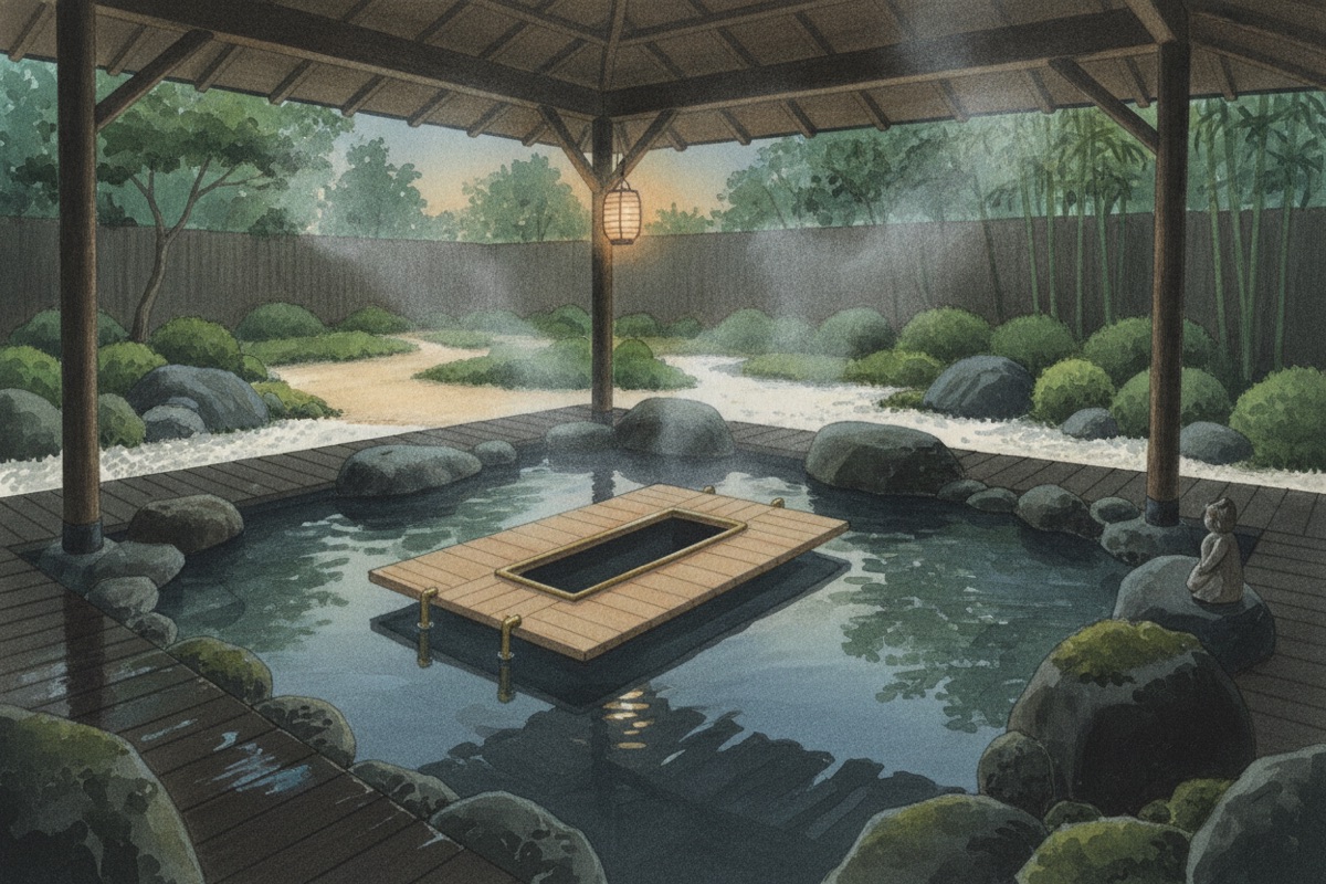 Illustrated scene of Yufuin - a dream Square