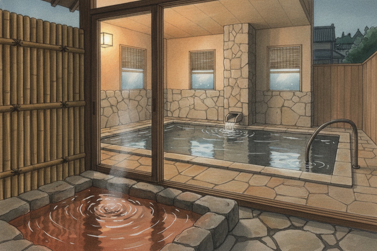 Illustrated scene of Kusatsu (Yokohama Ten-nen Onsen)