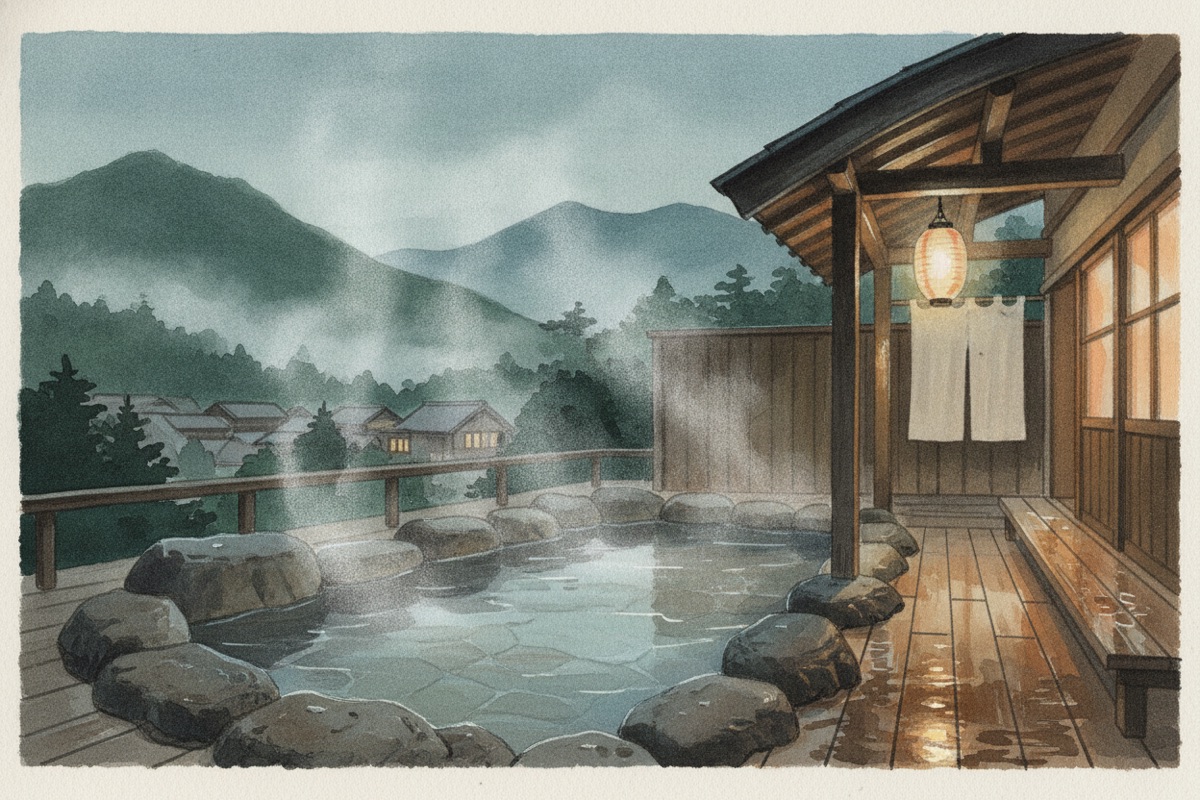 Illustrated scene of Shichirida Onsen Konoha-no Yu