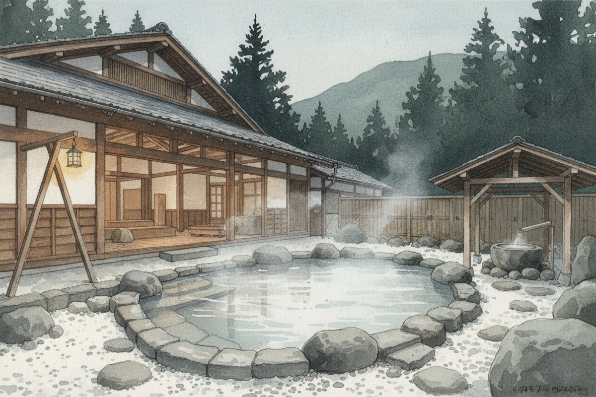 Illustrated scene of Kinokuniya Ryokan