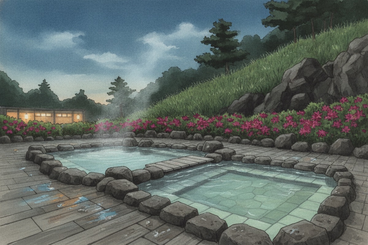 Illustrated scene of Tsurunoyu