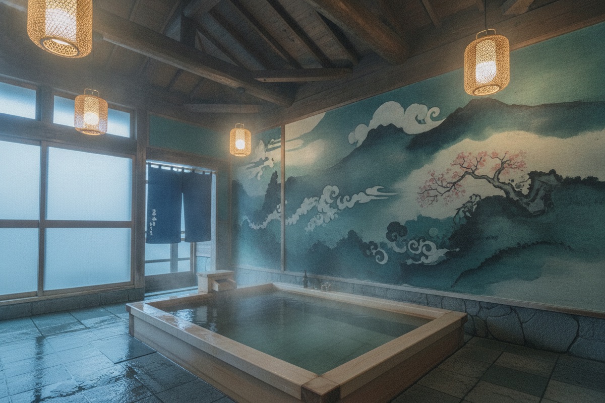Illustrated scene of Kamiharu Hot Spring