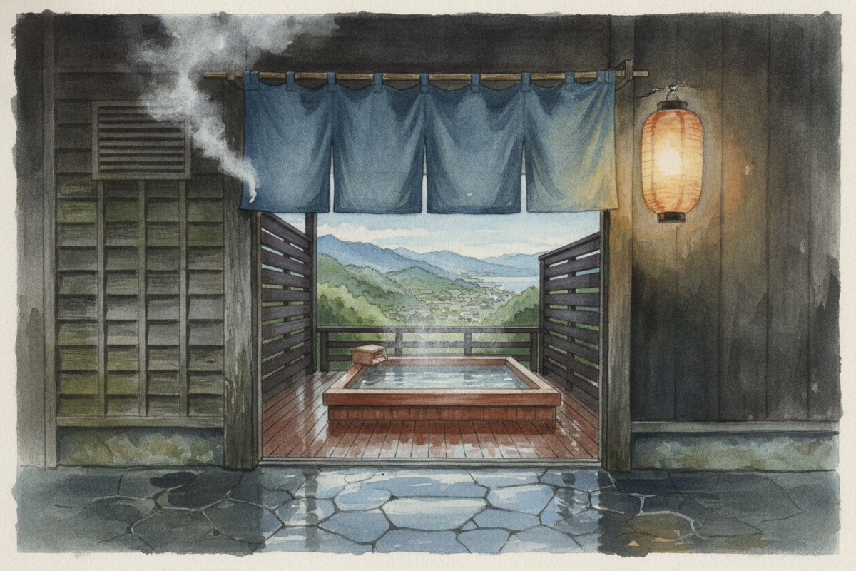 Illustrated scene of Tengu-no-Yu