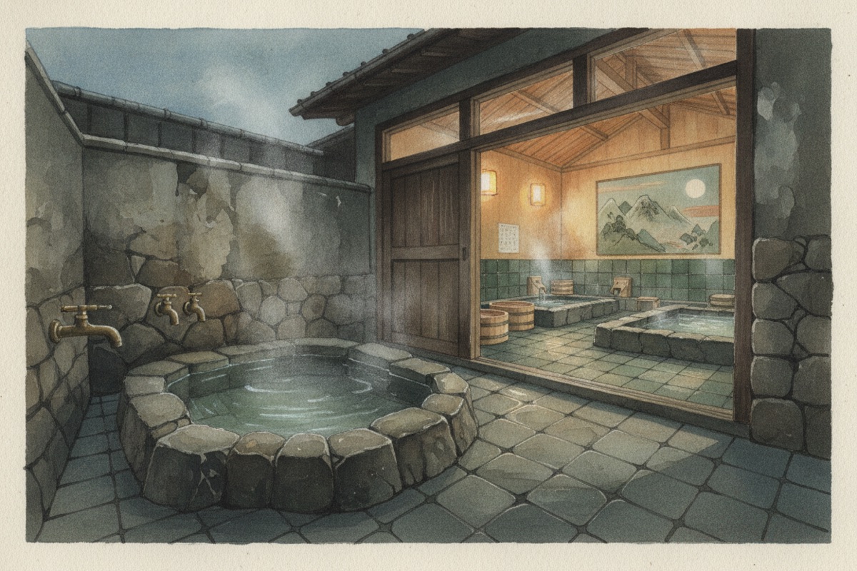Illustrated scene of Shibunoyu