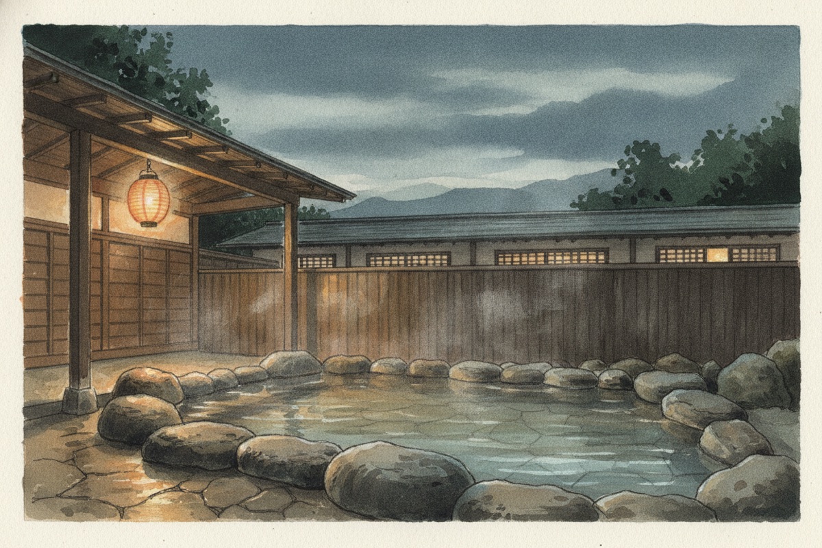Illustrated scene of Hotel Shiroyama Onsen