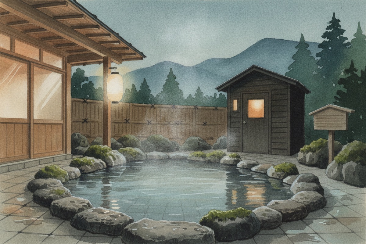 Illustrated scene of RV Park Ikaho Onsen