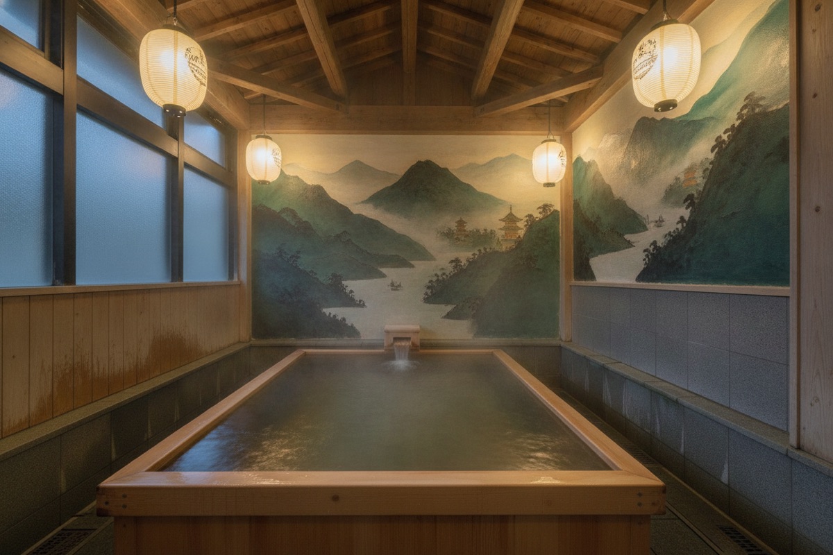 Illustrated scene of Nagayu Onsen
