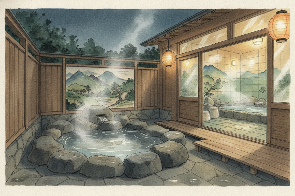 Illustrated scene of Iyasaka Yu