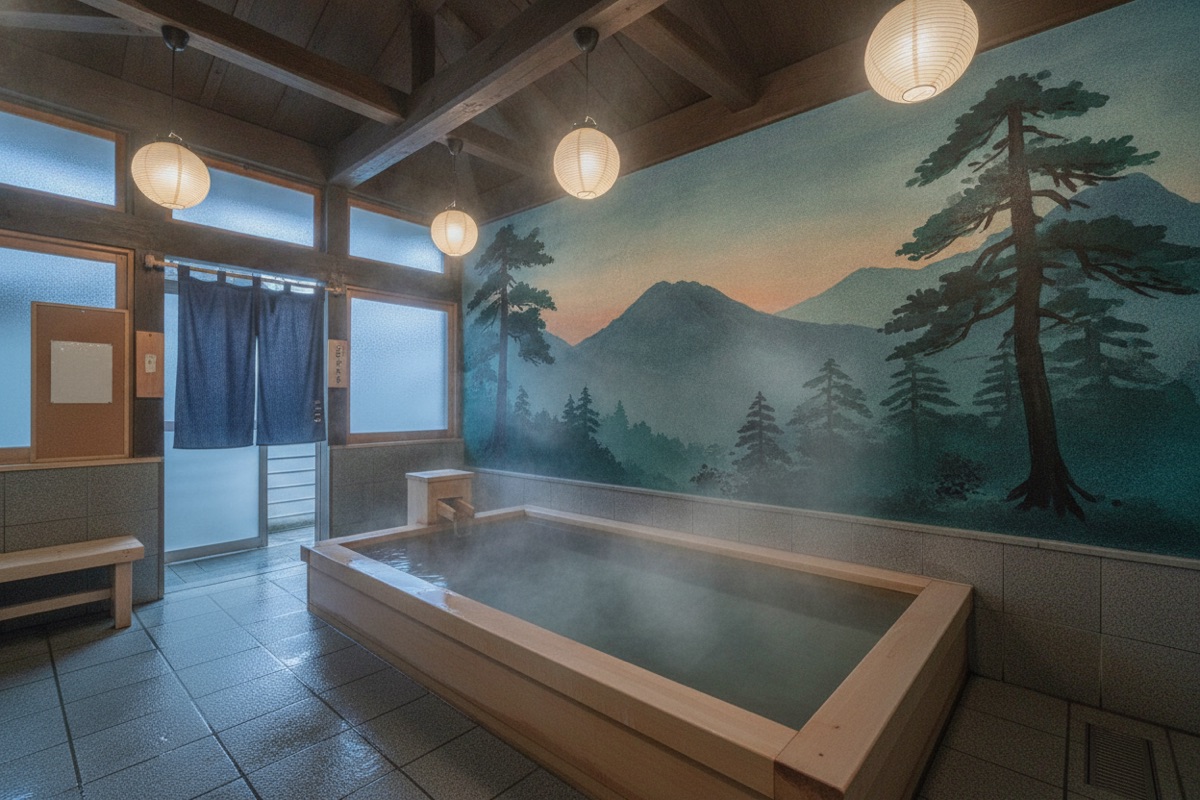 Illustrated scene of Nakagawa Onsen