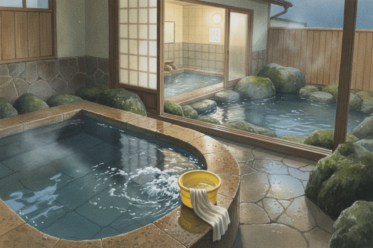 Illustrated scene of Take-no-yu