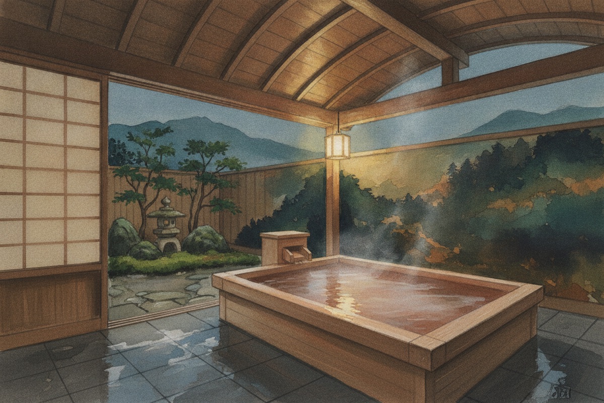 Illustrated scene of Kumahachi-no-Yu