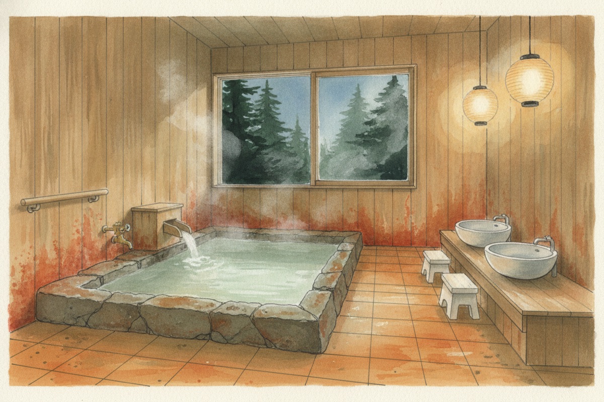 Illustrated scene of Nagano-Yu Hidden Onsen