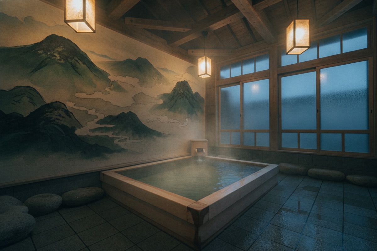 Illustrated scene of Jigokubaru Onsen