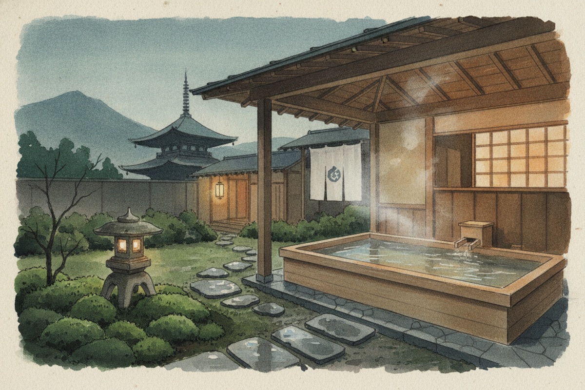 Illustrated scene of Hakone Yutowa