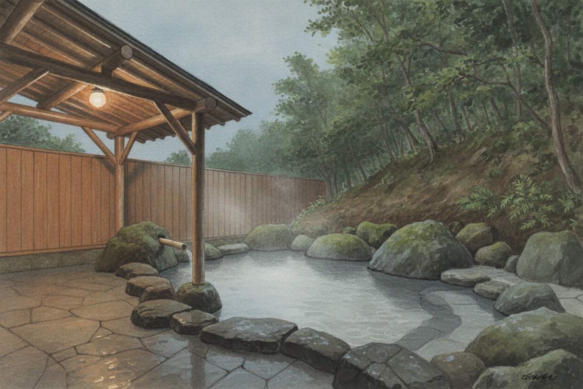 Illustrated scene of Mugen no Sato onsen