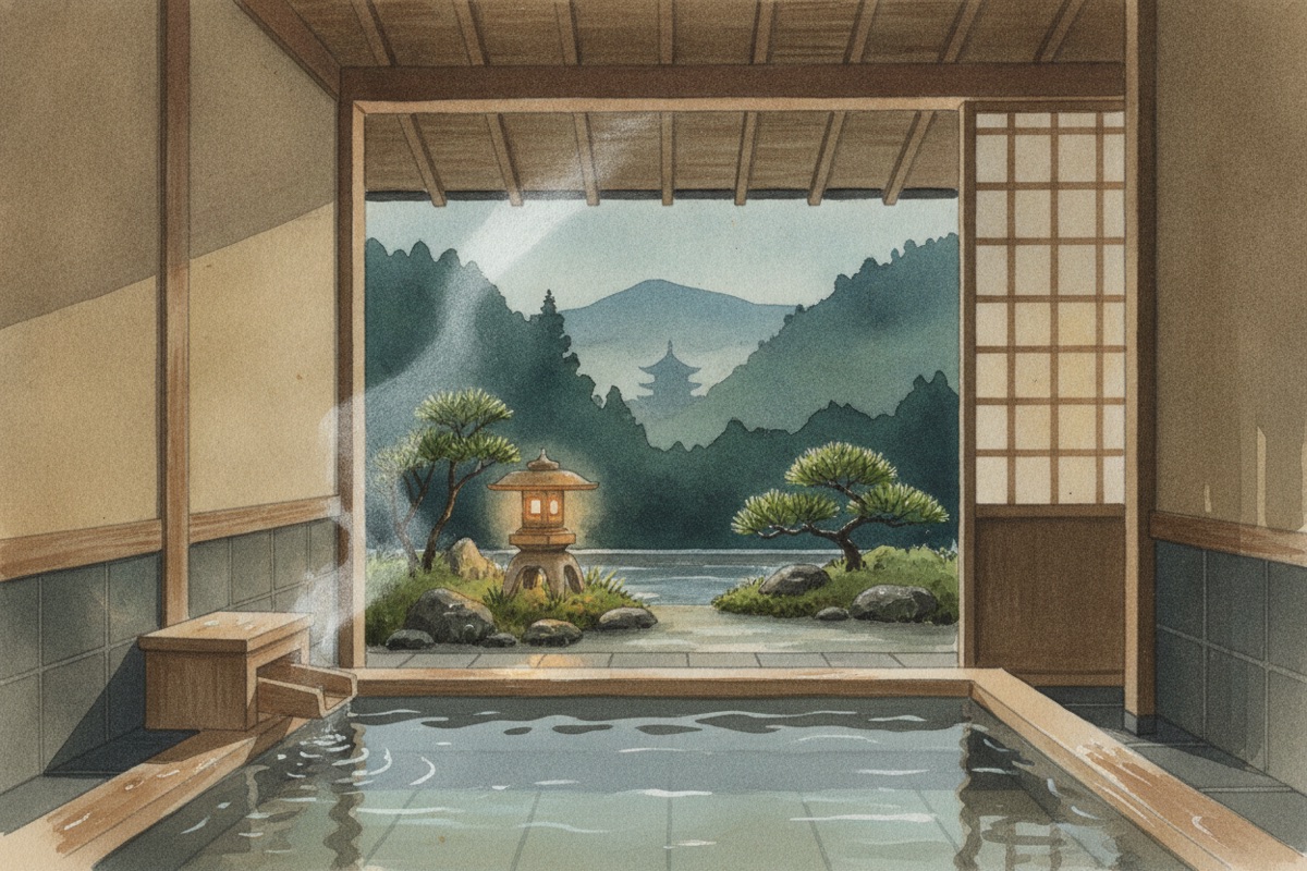 Illustrated scene of Gems Yufuin