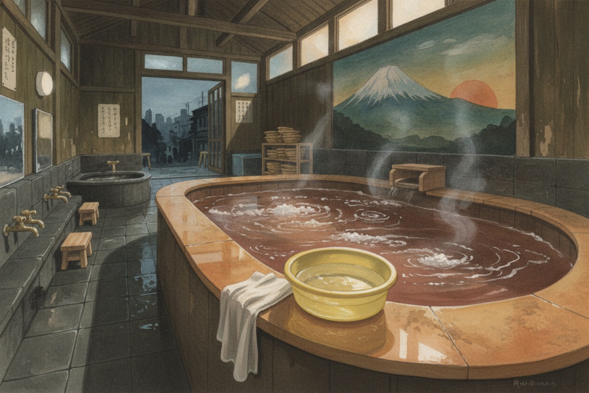 Illustrated scene of Asahi-yu