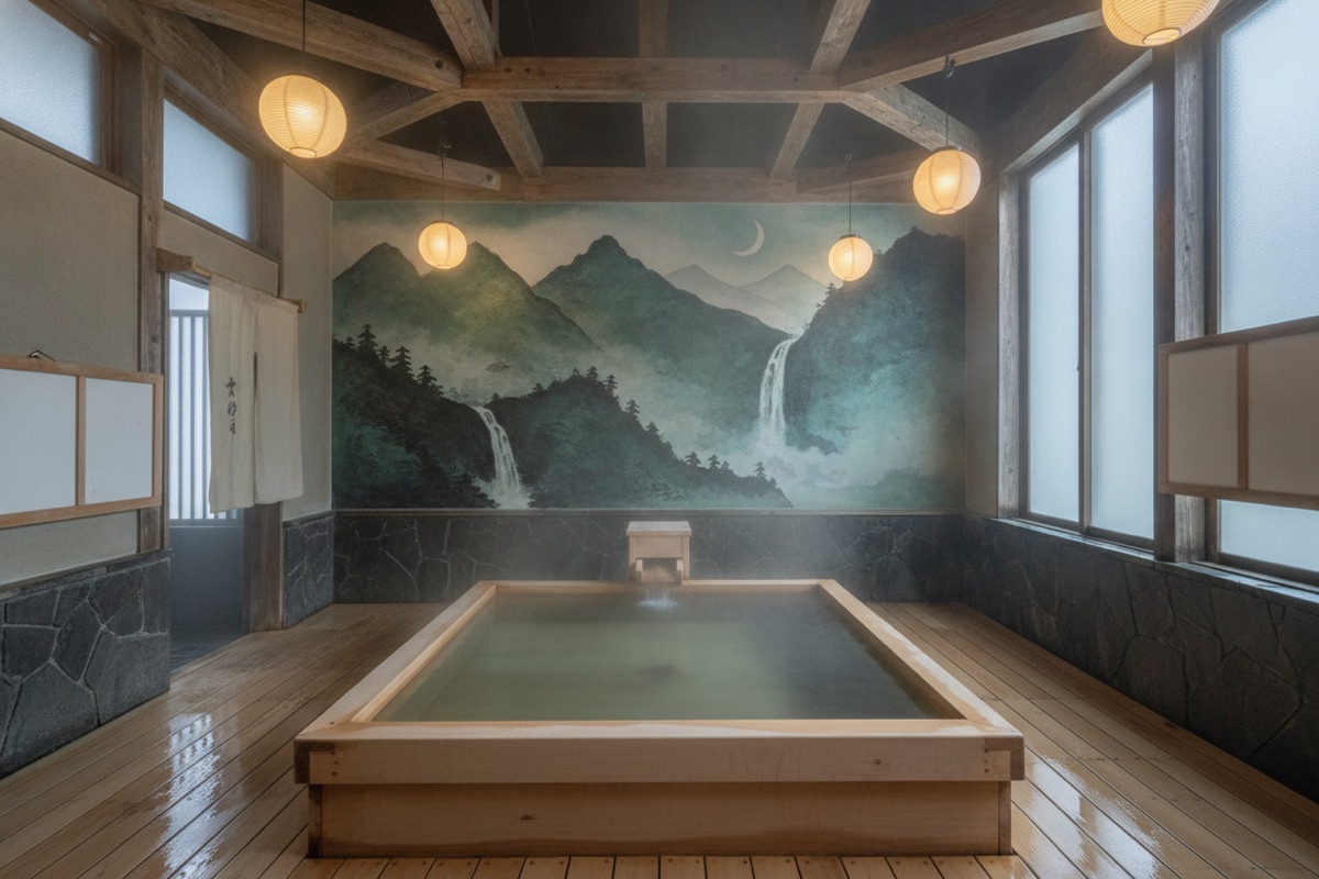 Illustrated scene of Kaneshimaonsen Fuki Hot Spring