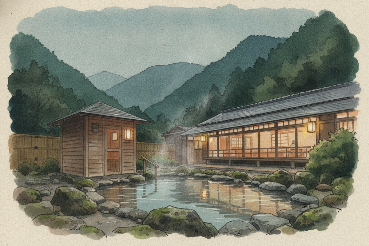 Illustrated scene of Yunosato-Okada