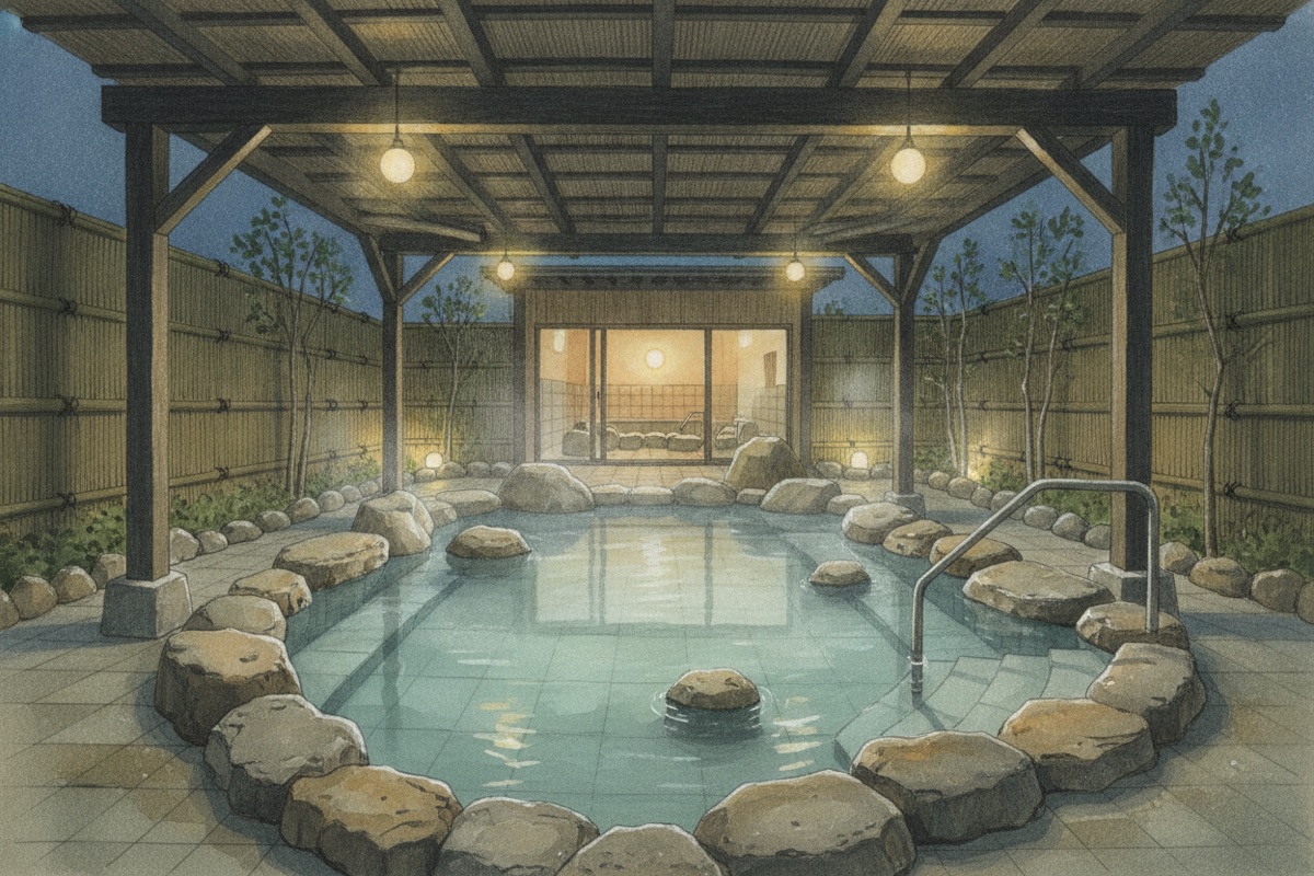 Illustrated scene of Manyo Club (Minato Mirai)