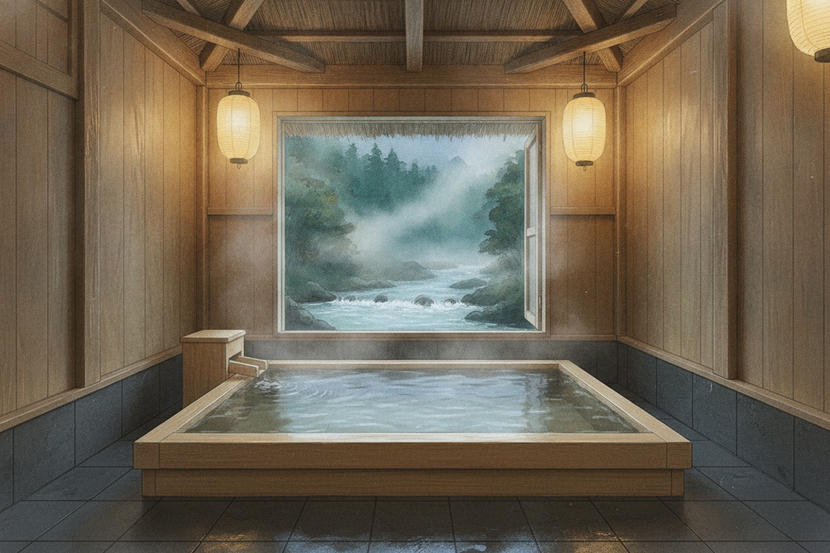 Illustrated scene of Shima Seiryu-no-yu Public Bath