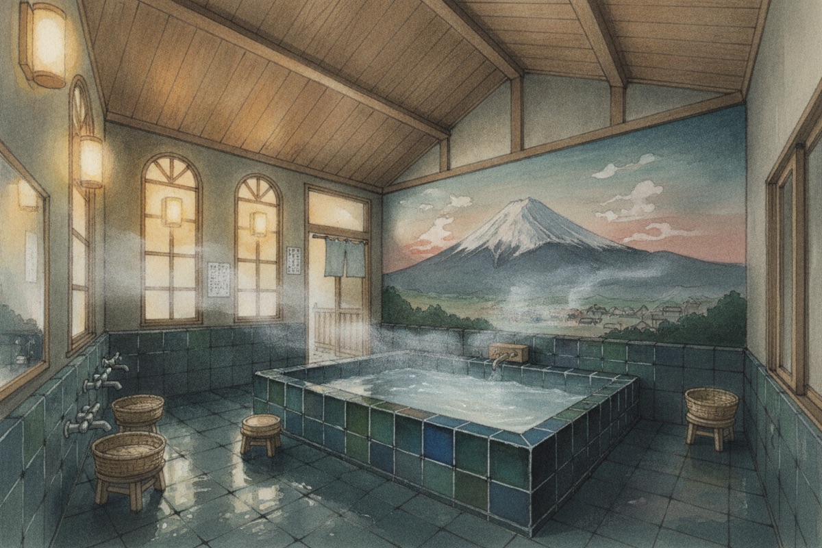 Illustrated scene of Hakone Kowakien Morinoyu