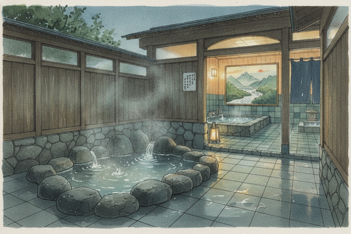 Illustrated scene of Yukemuri no Sato Susukino