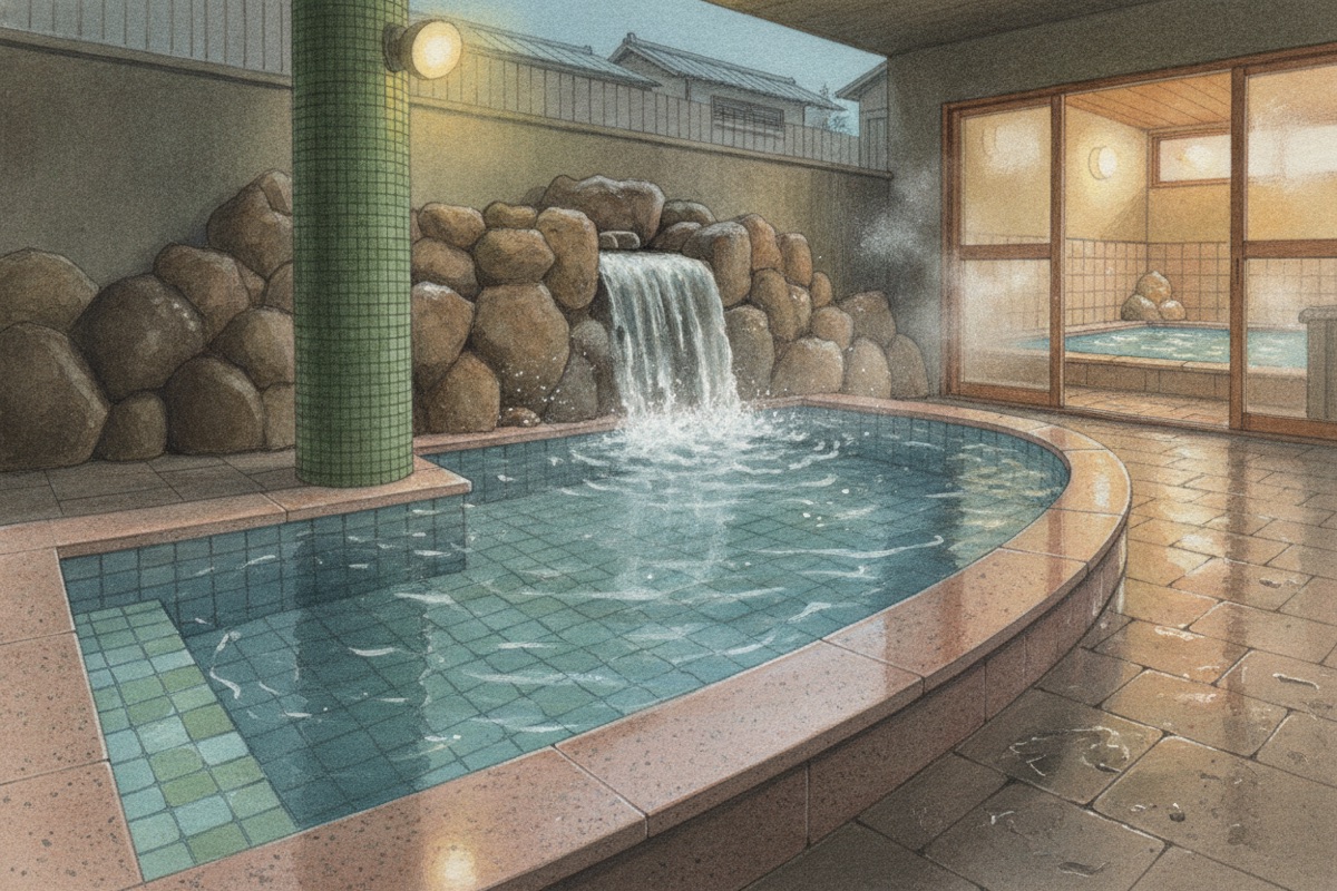 Illustrated scene of Spa Eas