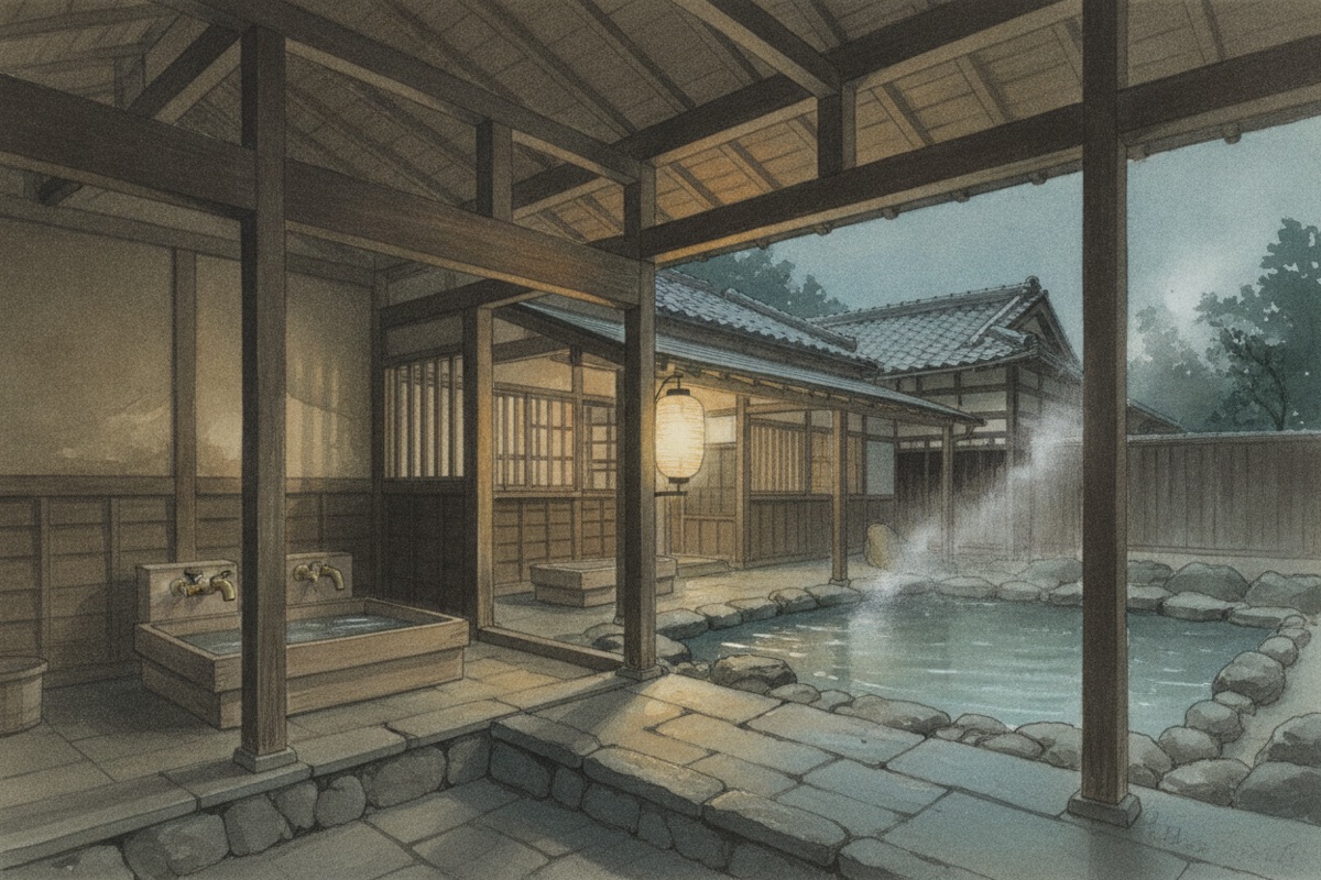 Illustrated scene of Kappa Tengoku
