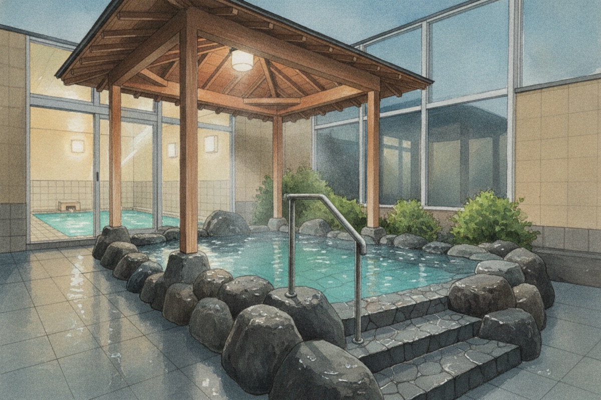 Illustrated scene of RAKU SPA Tsurumi