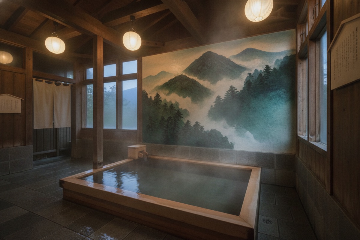 Illustrated scene of Asami onsen