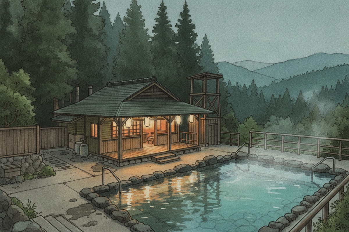 Illustrated scene of Sokokura Onsen KANREI