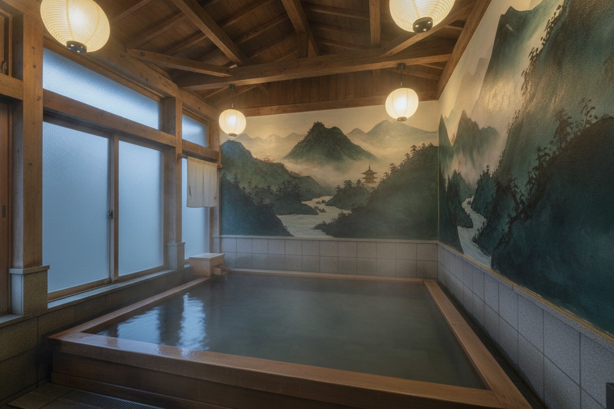 Illustrated scene of Yunokawa onsen (MEMBERS only)