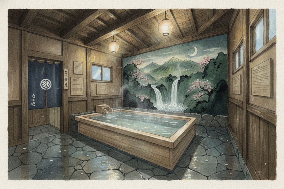 Illustrated scene of Shinohara Onsen