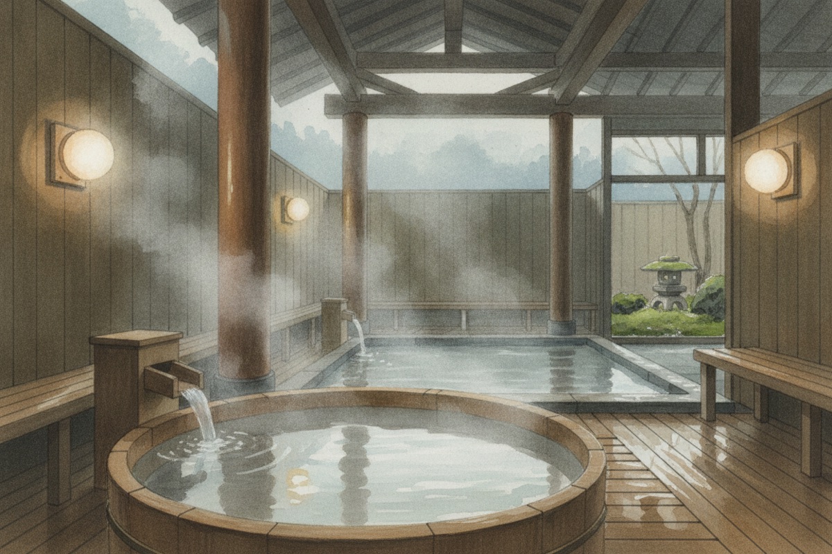 Illustrated scene of Gozanoyu