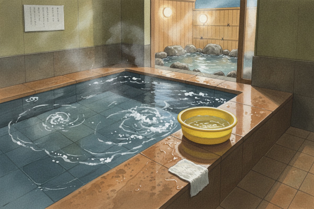 Illustrated scene of Asahiyu (Yokohama 223-0061)