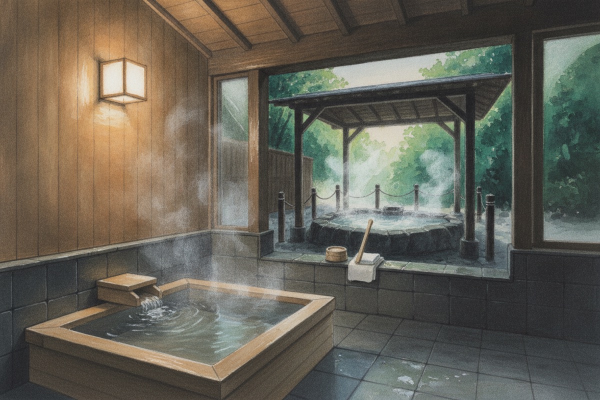 Illustrated scene of Yurakuan