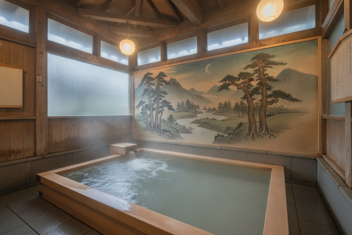 Illustrated scene of Kimi-no-Yu (Yubatake Source)